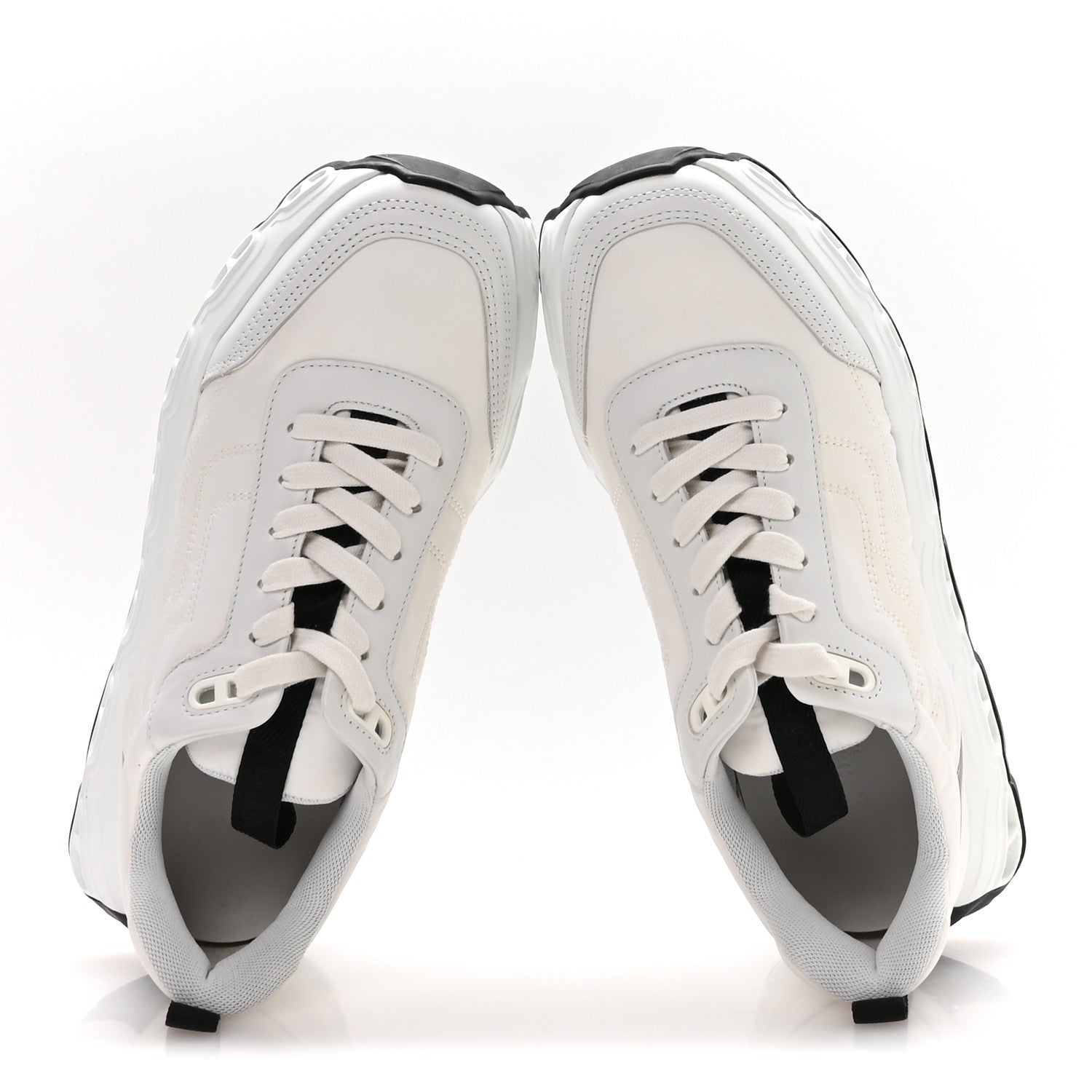 Hermes Parachute Fabric Calfskin Impulse Sneakers 38.5 White 2 of 8