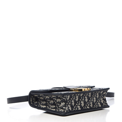 Christian Dior Oblique 30 Montaigne Flap Bag Blue 4 of 9