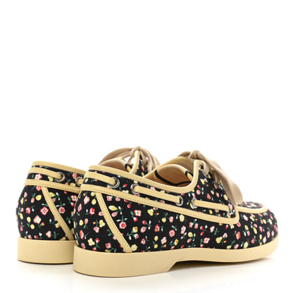 Gucci X LIBERTY OF LONDON Canvas Holly Print Loafers 36 Black Peach Burro 4 of 9