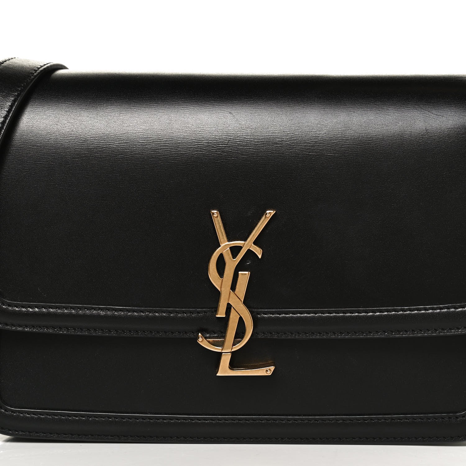 Saint Laurent Box Calfskin Monogram Medium Solferino Satchel Black 9 of 11
