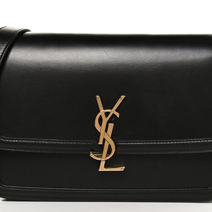 Saint Laurent Box Calfskin Monogram Medium Solferino Satchel Black 9 of 11