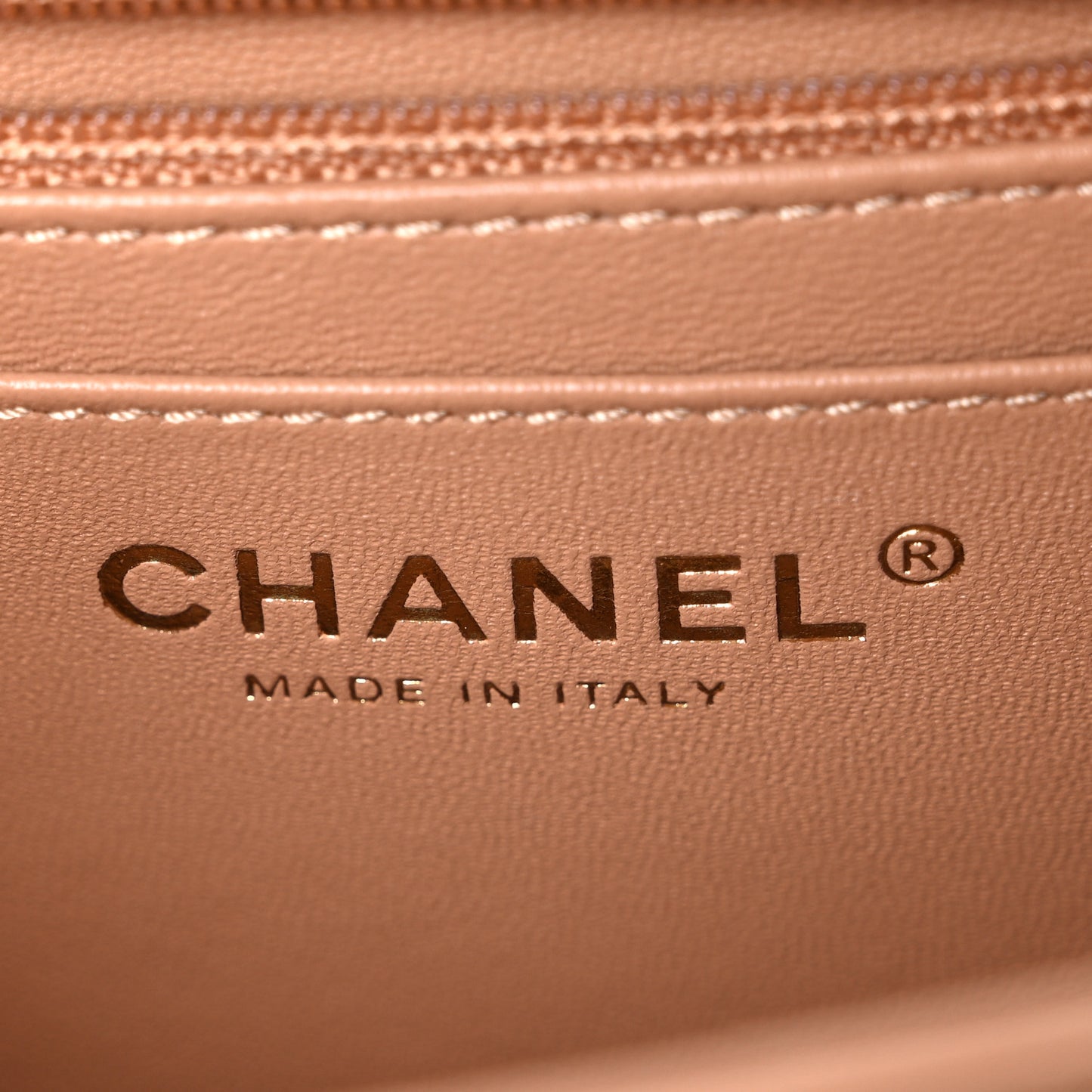 Lambskin Quilted Mini Square Flap Brown