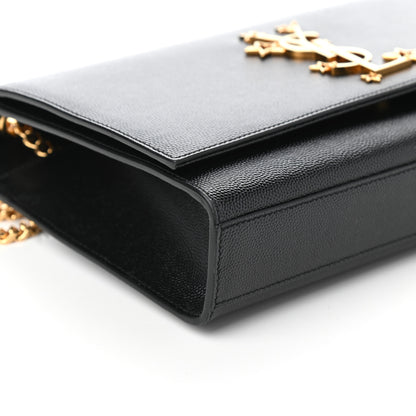 Saint Laurent Grain De Poudre Star Studded Monogram Wallet on Chain Black 8 of 9