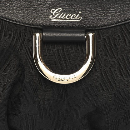 Gucci Monogram Medium D Gold Ring Hobo Black 9 of 11