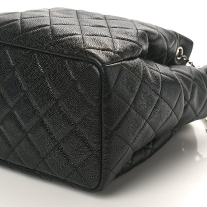 Chanel Grained Calfskin Quilted Medium CC Chain Bucket Drawstring Bag Black 8 of 8