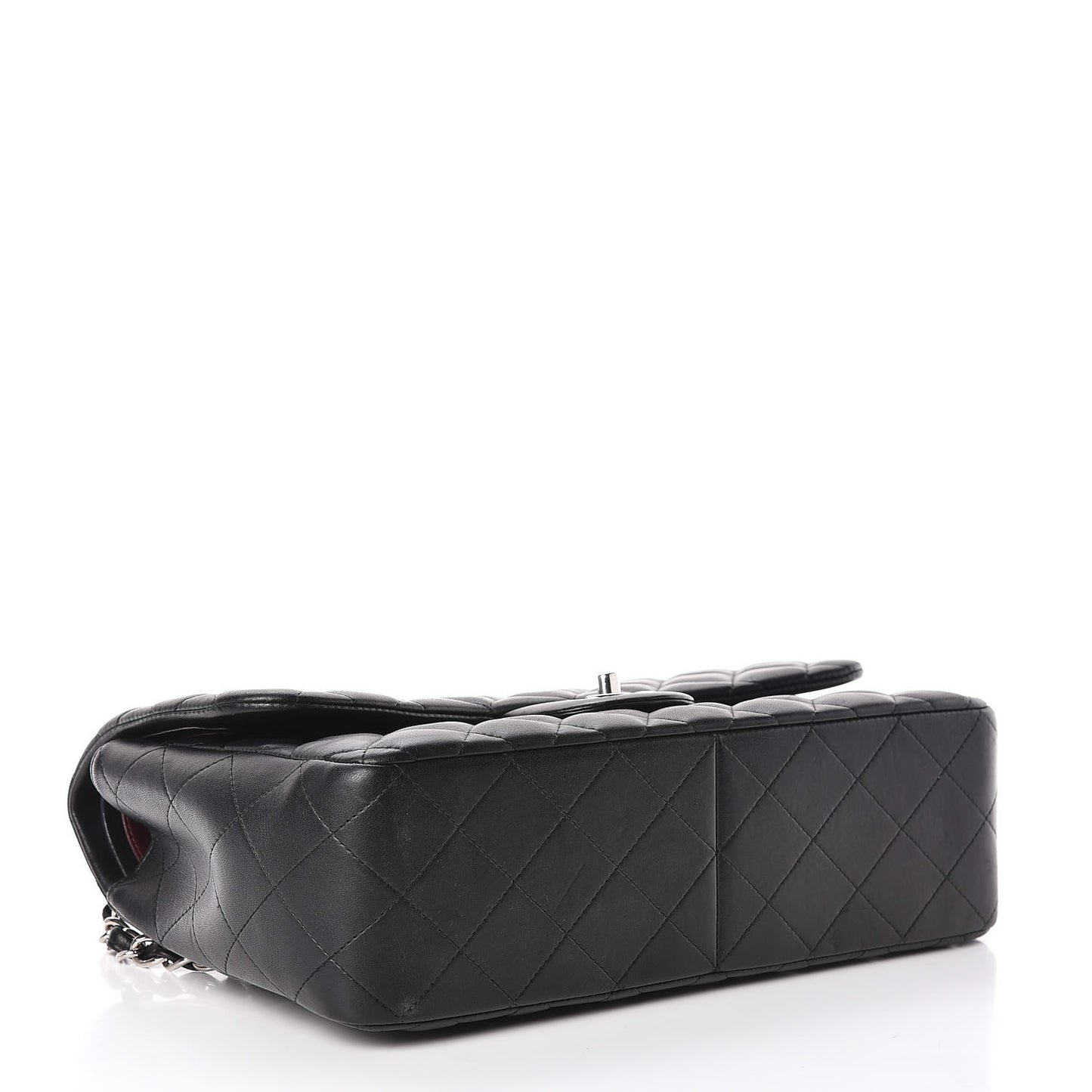 Lambskin Quilted Jumbo Double Flap Black
