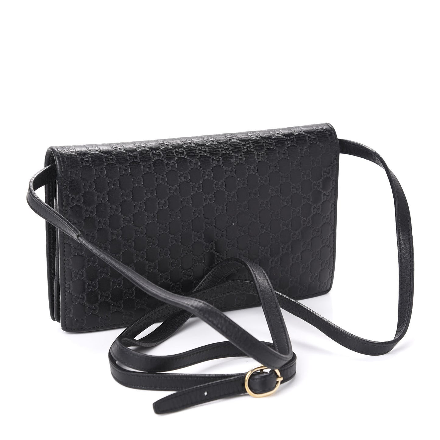 Microguccissima Crossbody Wallet Black