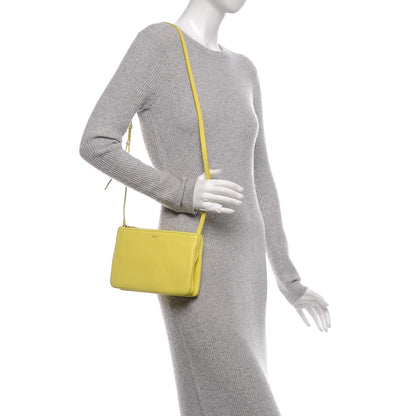 Celine Lambskin Small Trio Crossbody Bag Fluo Yellow 2 of 7