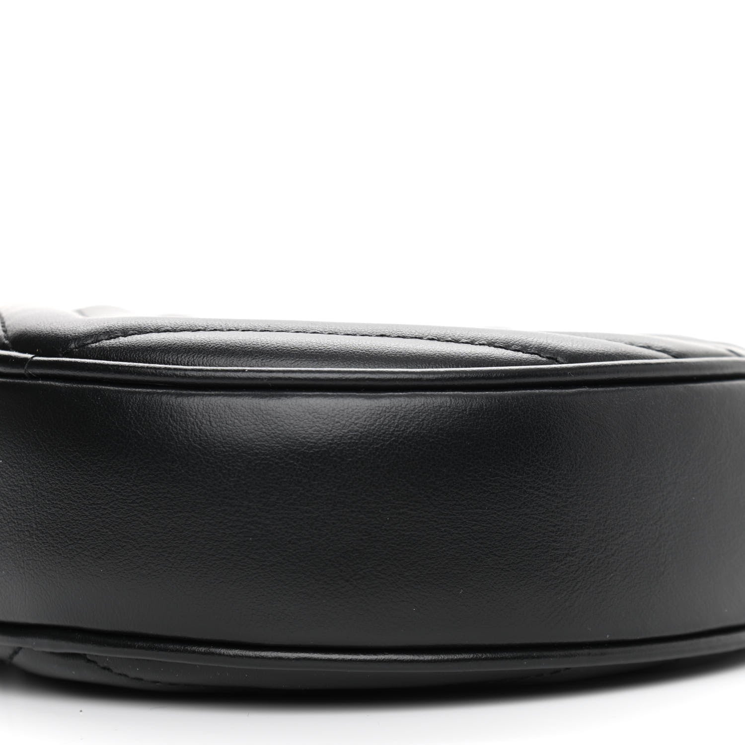 Saint Laurent Calfskin Matelasse Chevron Round Vinyle Camera Bag Black 10 of 11
