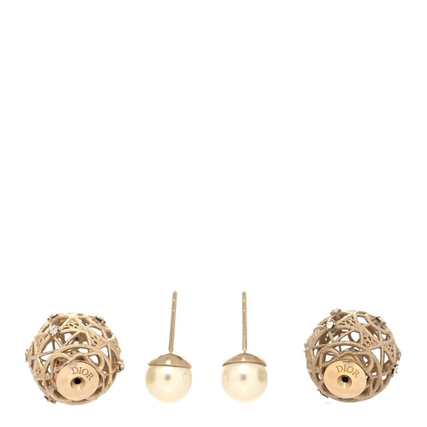 Pearl Crystal Mise En Dior Tribales Earrings Gold