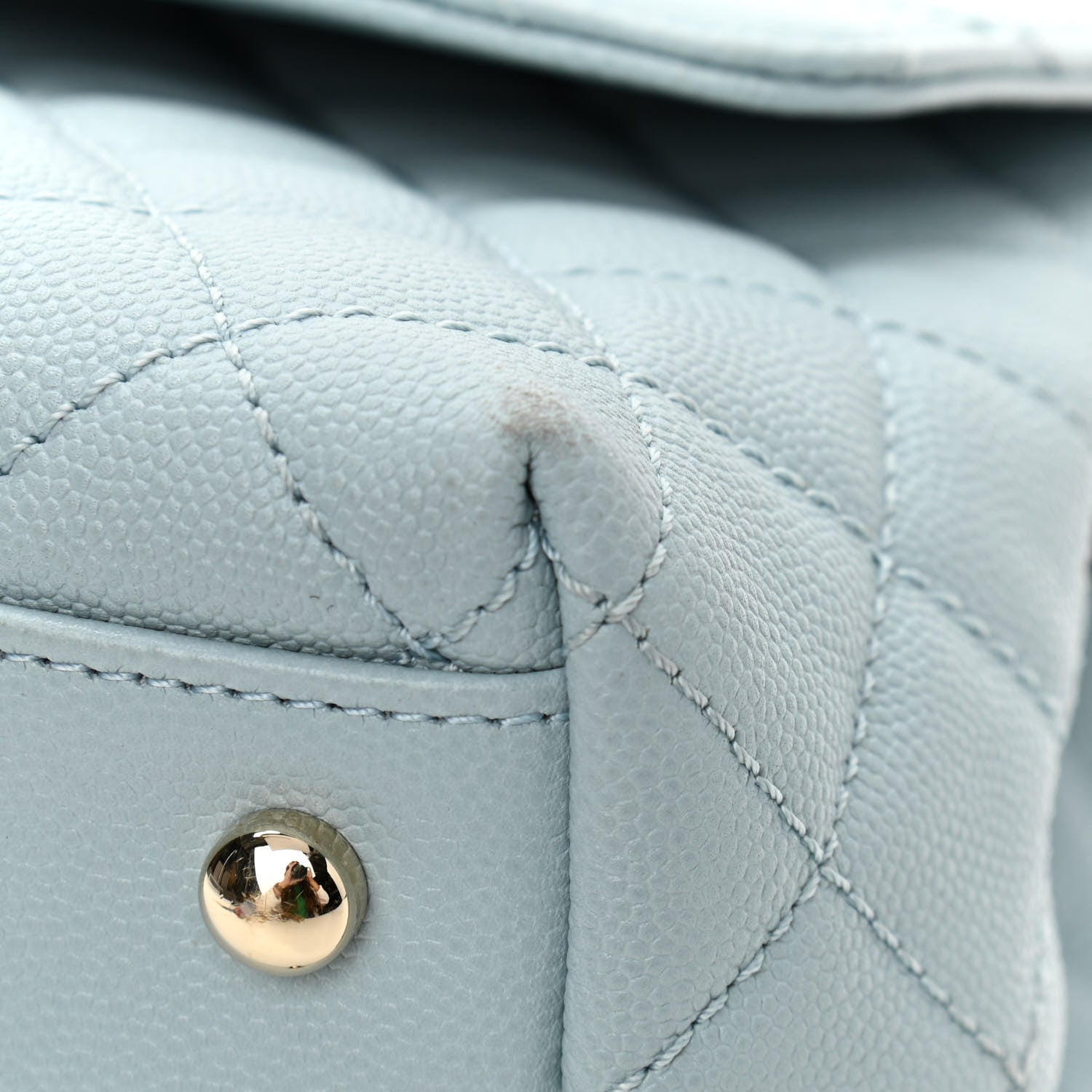 Chanel Caviar Quilted Small Coco Handle Flap Light Blue 11 of 13