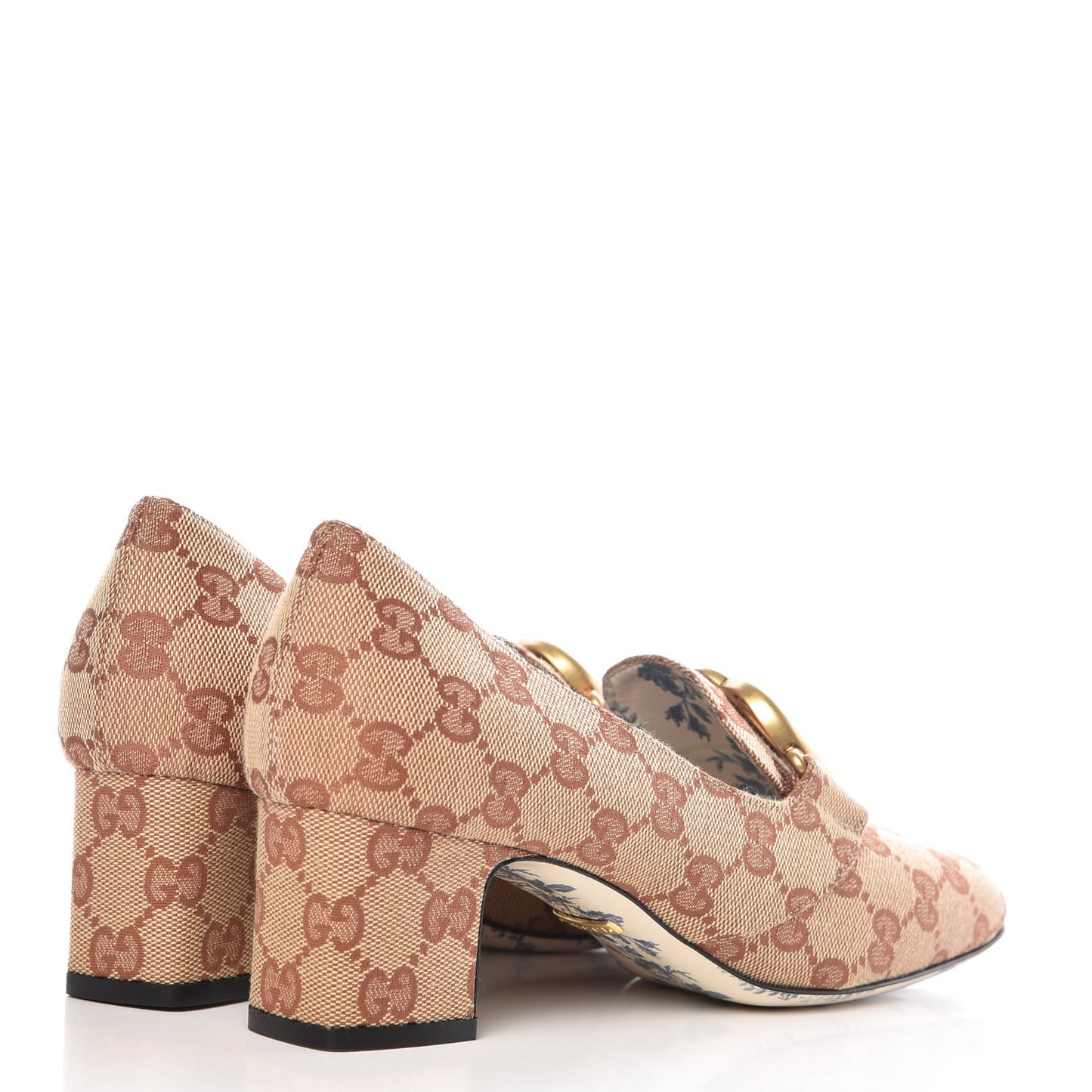 Monogram GG Victoire 55mm Loafer Pumps 37 Beige Ruggine
