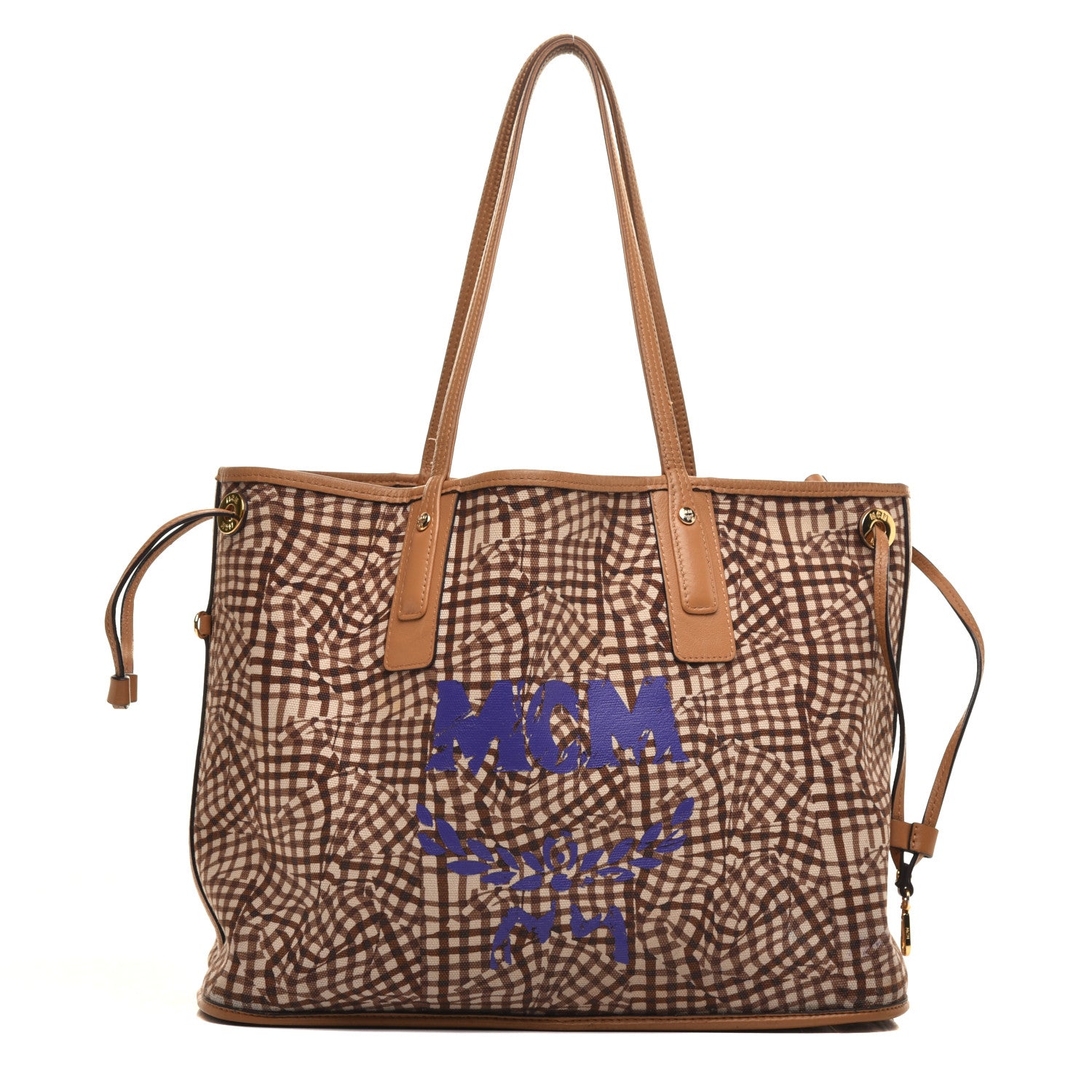 MCM Visetos Medium Liz Reversible Shopper Tote Cognac 3 of 18