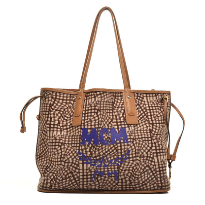 MCM Visetos Medium Liz Reversible Shopper Tote Cognac 3 of 18