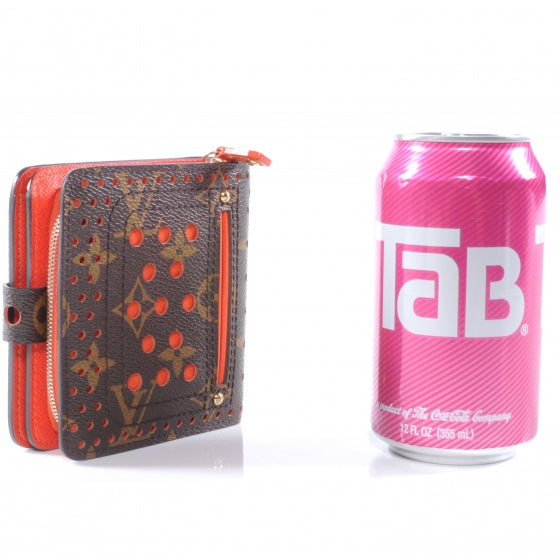 Monogram Perforated Compact Zipped Wallet Orange