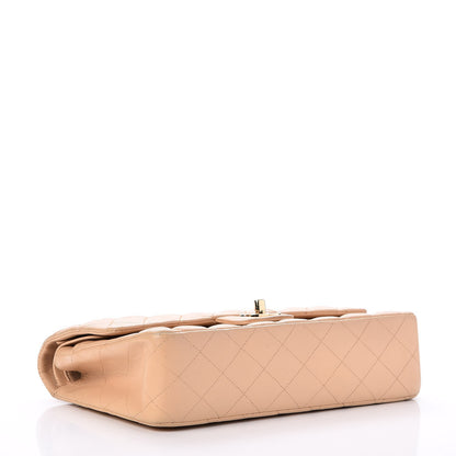 Chanel Lambskin Quilted Medium Double Flap Beige Black 5 of 11