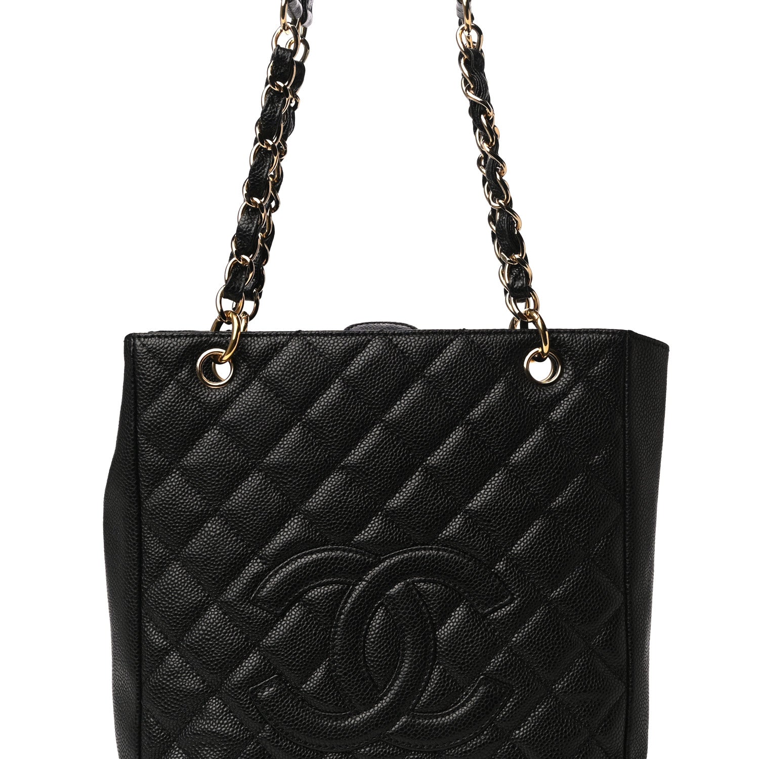 Chanel Caviar Quilted Petit Shopping Tote PST Black 8 of 10