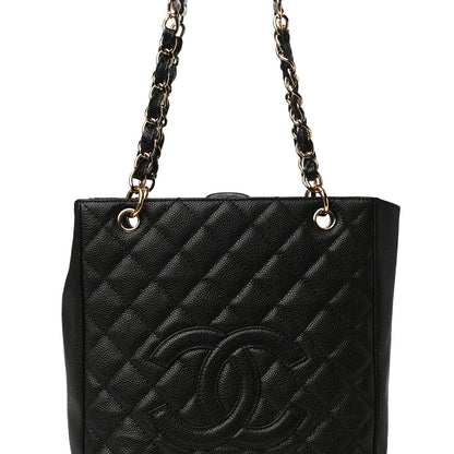 Chanel Caviar Quilted Petit Shopping Tote PST Black 8 of 10