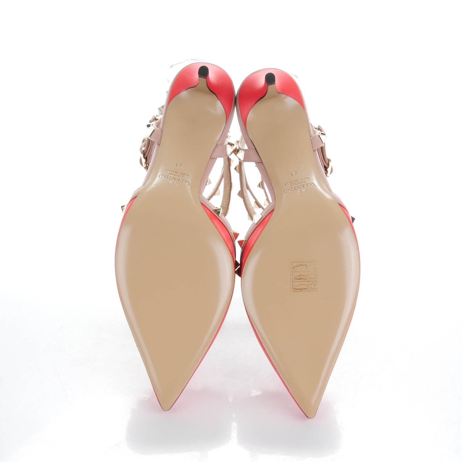 Valentino Garavani Nappa Rockstud Ankle Strap 65mm Pumps 41 Deep Coral Poudre 6 of 7