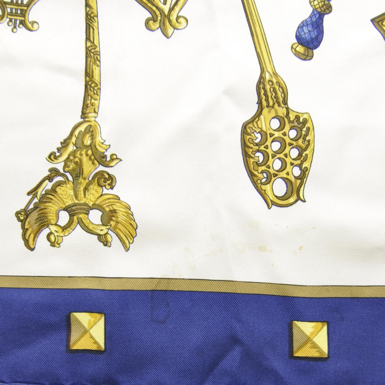 Hermes Silk Keys Les Cles Scarf 90 Bleu 5 of 7