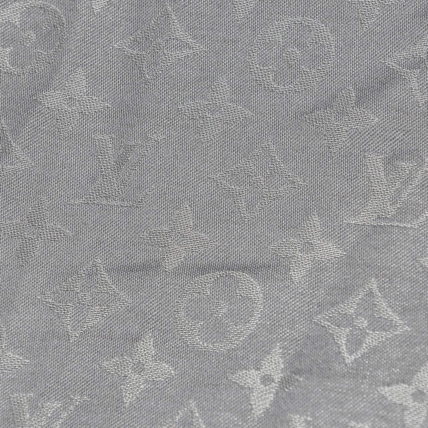 Louis Vuitton Silk Lurex Wool Monogram Shine Shawl Charcoal Grey 4 of 5