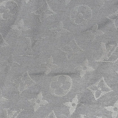Louis Vuitton Silk Lurex Wool Monogram Shine Shawl Charcoal Grey 4 of 5