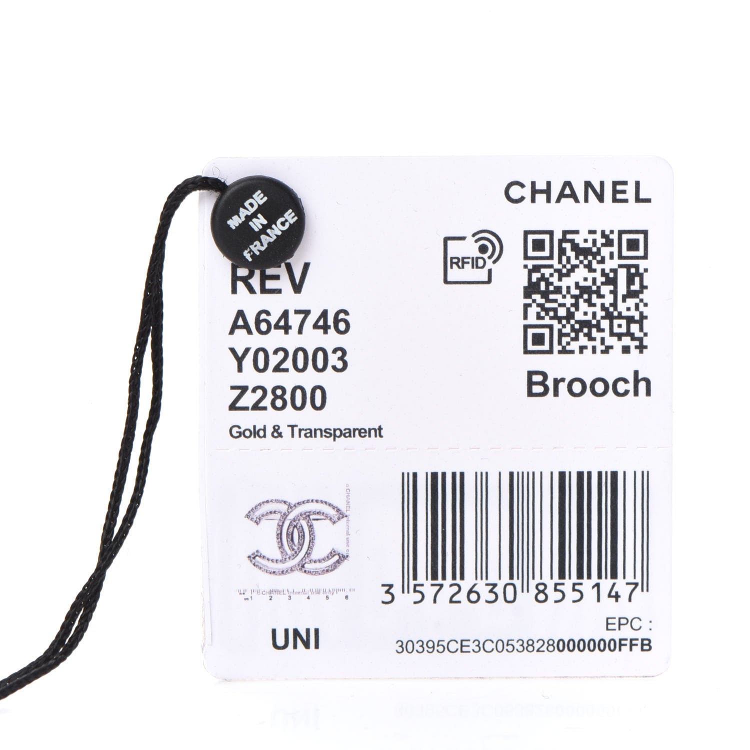 Chanel Crystal CC Brooch Light Gold 5 of 6