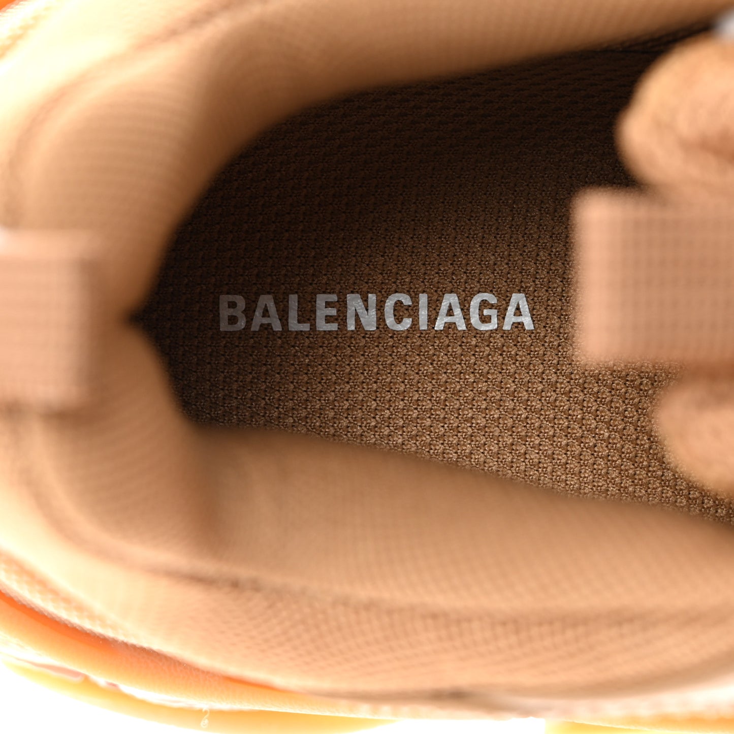 Fabric Mesh Clear Sole Womens Triple S Sneakers 37 Light Camel