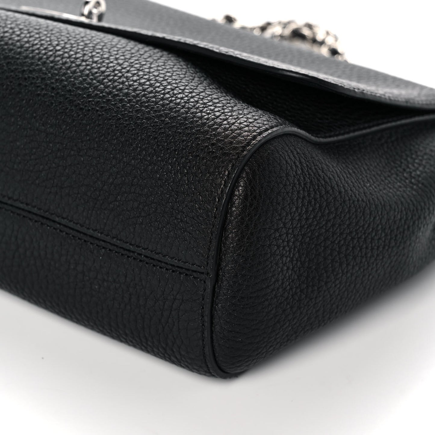 Glossy Goatskin Small Lily Flap Black