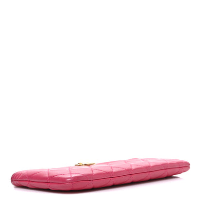 Chanel Lambskin Quilted Small Boy Zipped Pouch Dark Pink 4 of 8