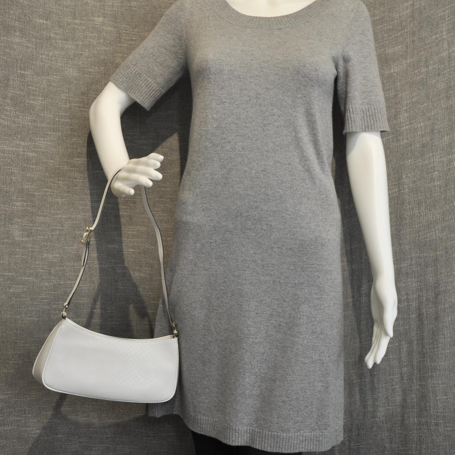 Leather Shoulder Bag White