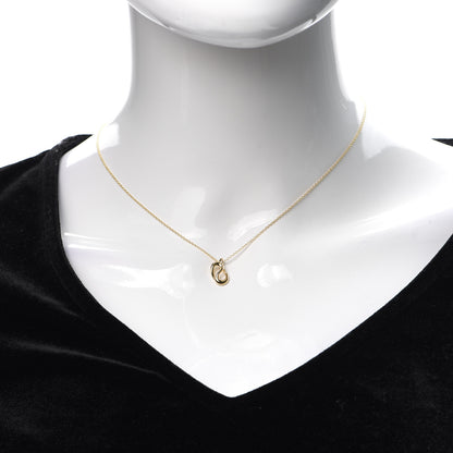 Tiffany 18K Yellow Gold Elsa Peretti Open Wave Necklace 2 of 7