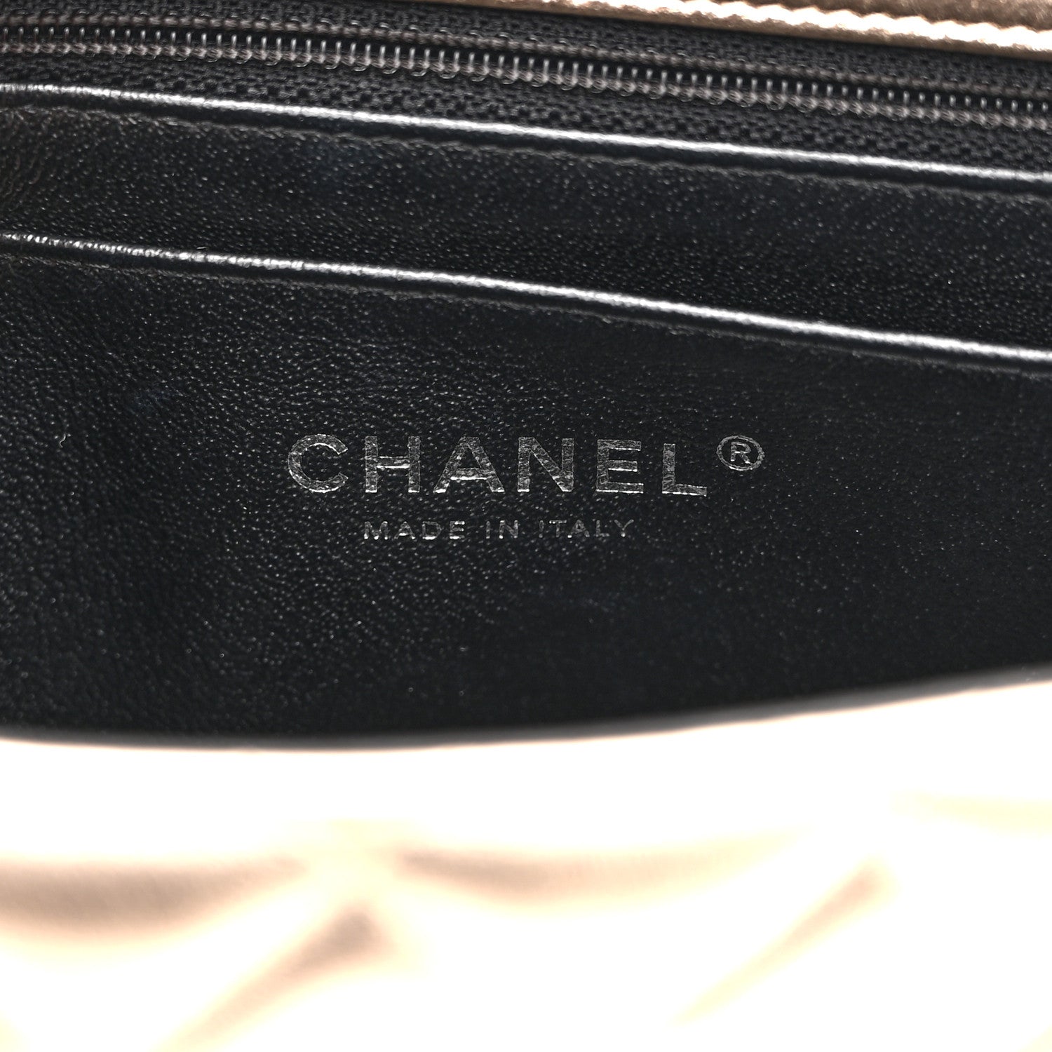 Chanel Metallic Lambskin Quilted Mini Square Flap Gold Black 6 of 10