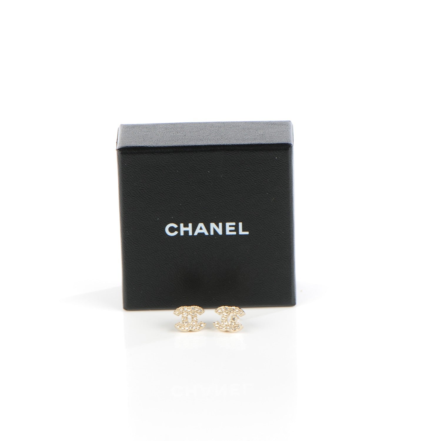 Chanel Crystal CC Earrings Gold 5 of 5