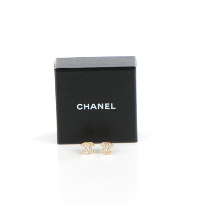 Chanel Crystal CC Earrings Gold 5 of 5
