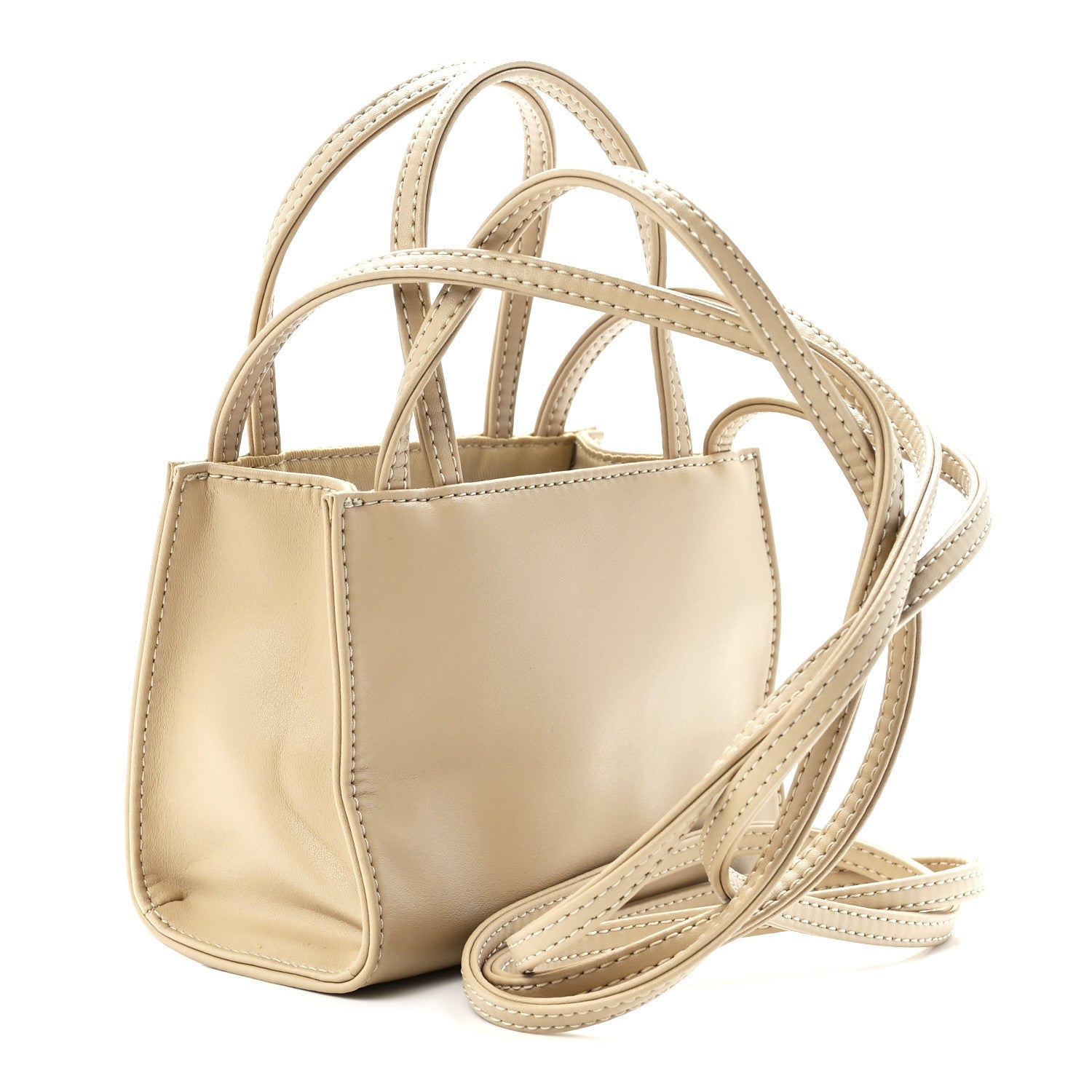 Telfar Vegan Leather Small Shopping Bag Cream 3 of 11