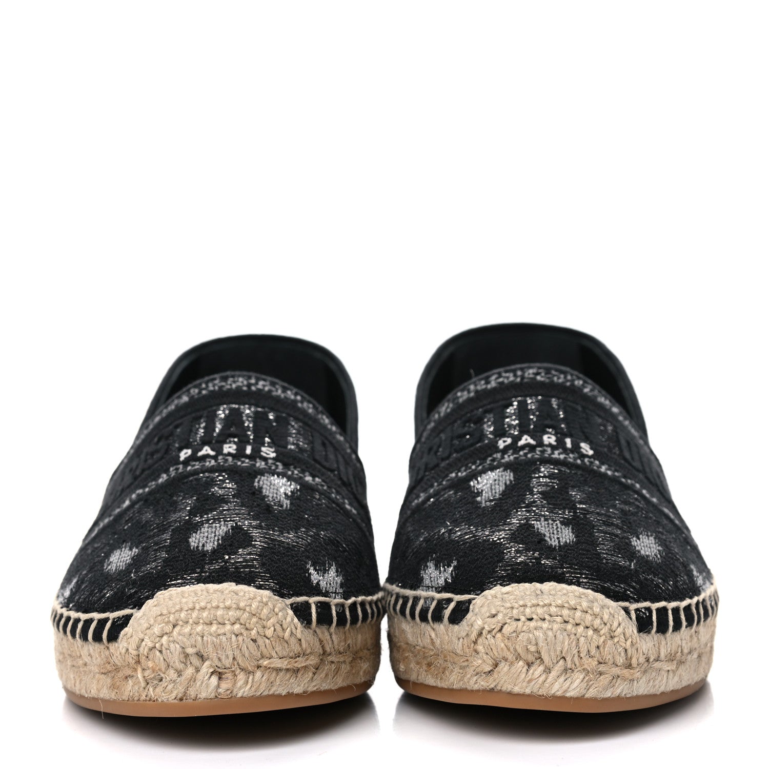 Christian Dior Lurex Embroidered Mizza Granville Espadrille 40.5 Black 2 of 9