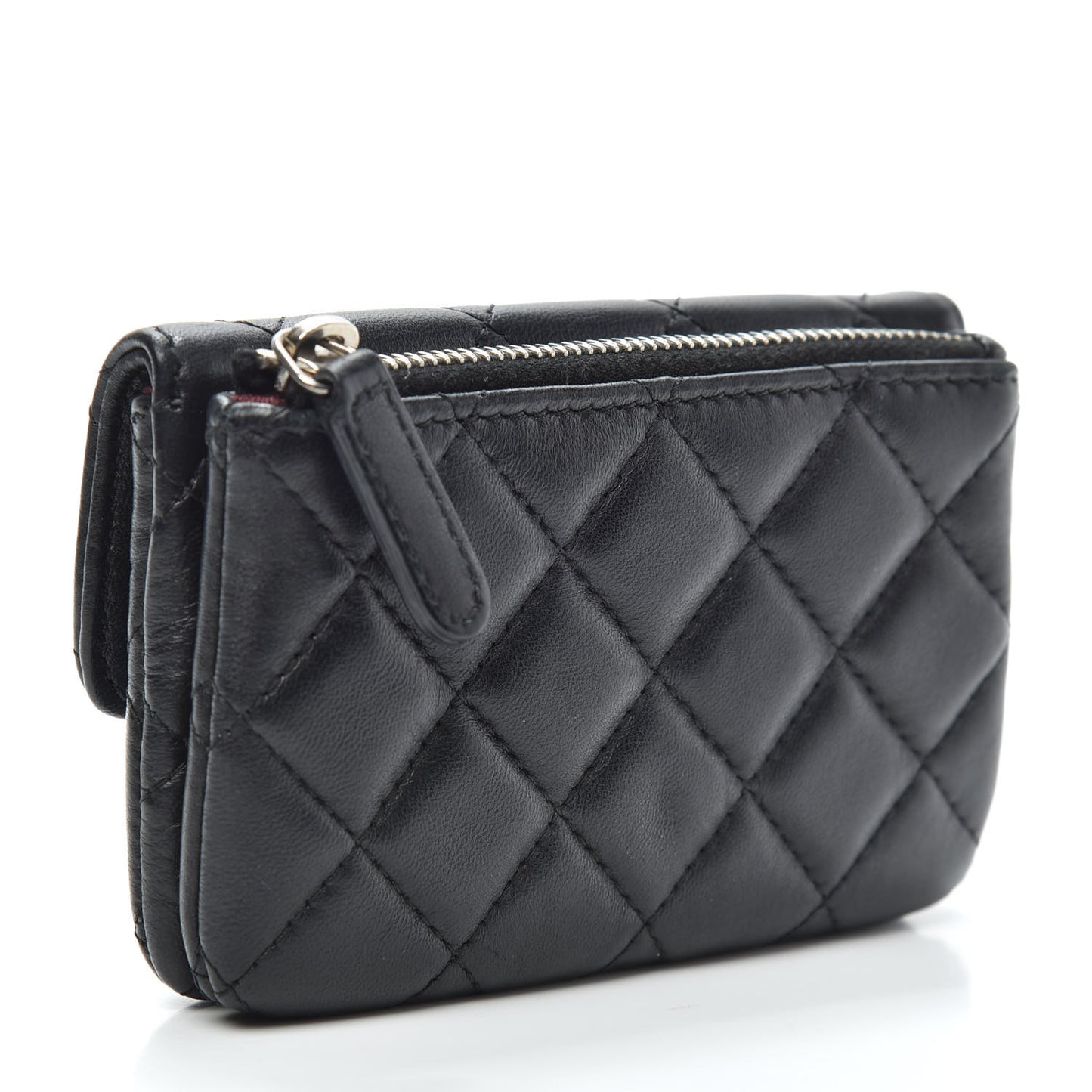 Lambskin Quilted Coin Purse Black