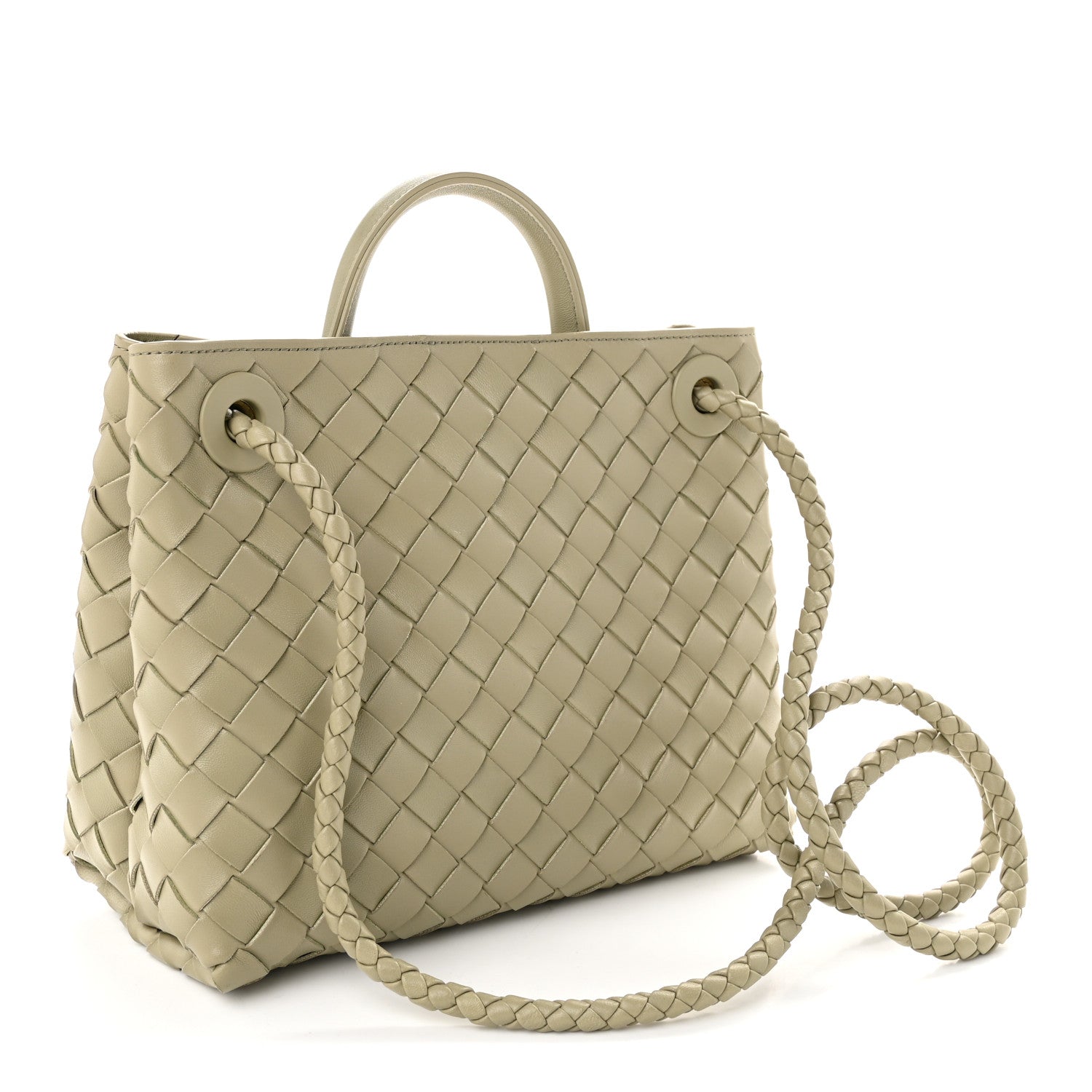 Bottega Veneta Nappa Intrecciato Small Andiamo Shoulder Bag Travertine 2 of 8