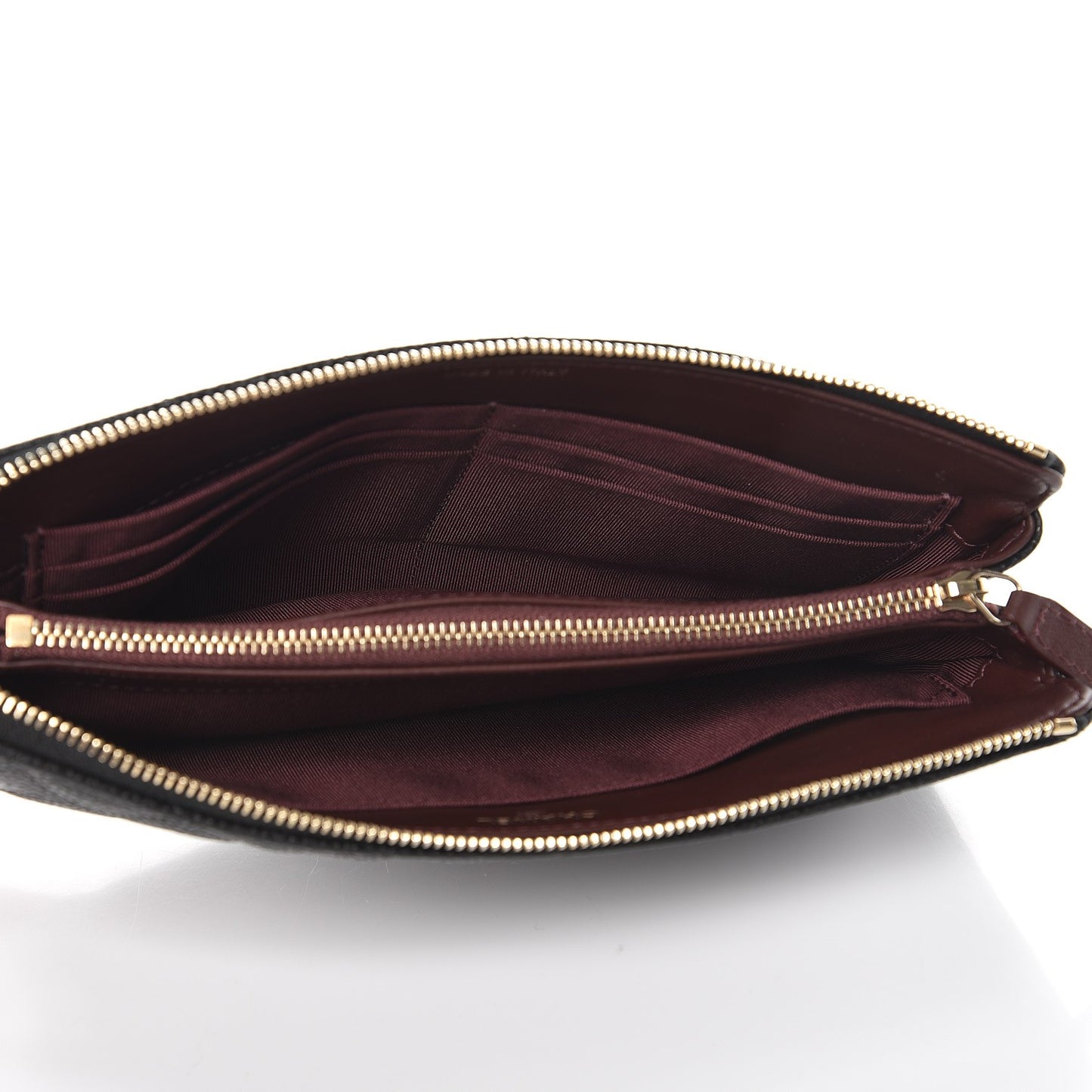 Caviar Quilted Large Zipped Clutch Black