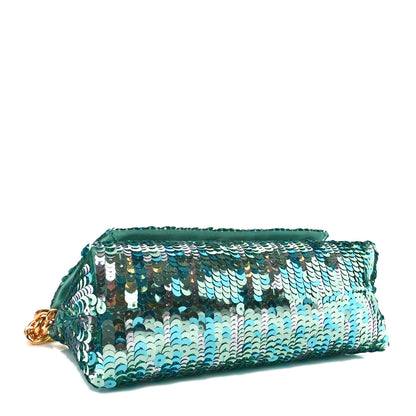 Tom Ford Sequin Mini Label Shoulder Bag Aqua Black 4 of 9