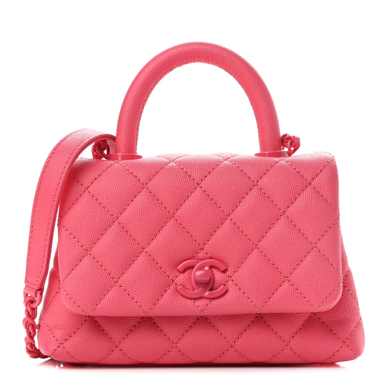 Chanel Caviar Quilted Incognito Extra Mini Coco Handle Flap Pink 1 of 9