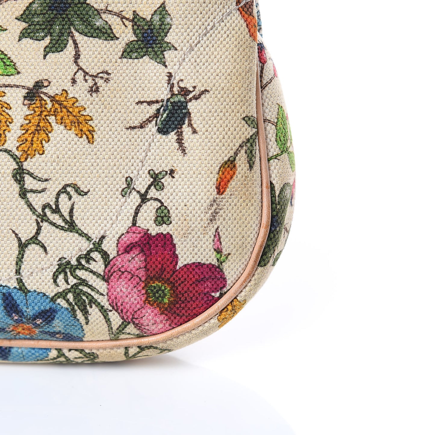 Canvas Floral Flora Small Jackie O Hobo White