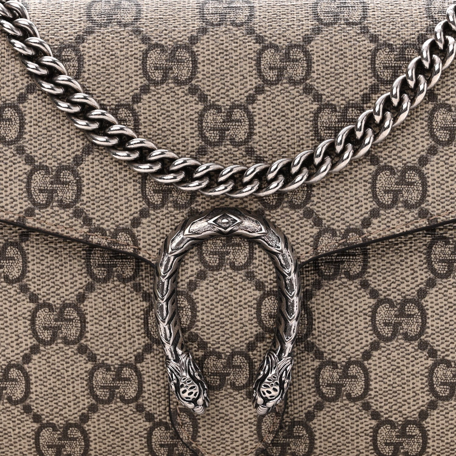 Gucci GG Supreme Monogram Mini Dionysus Chain Wallet Beige Taupe 9 of 12
