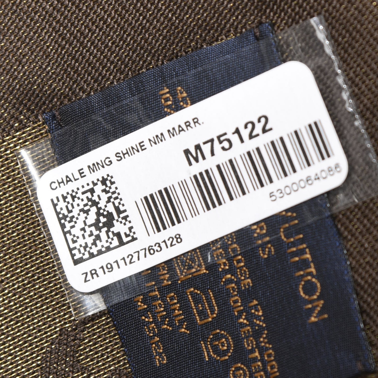 Silk Lurex Wool Monogram Shine Shawl Marron
