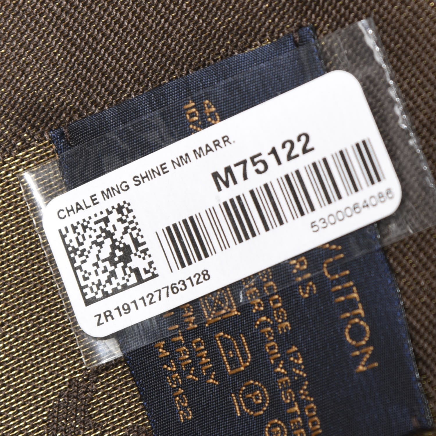 Louis Vuitton Silk Lurex Wool Monogram Shine Shawl Marron 5 of 6