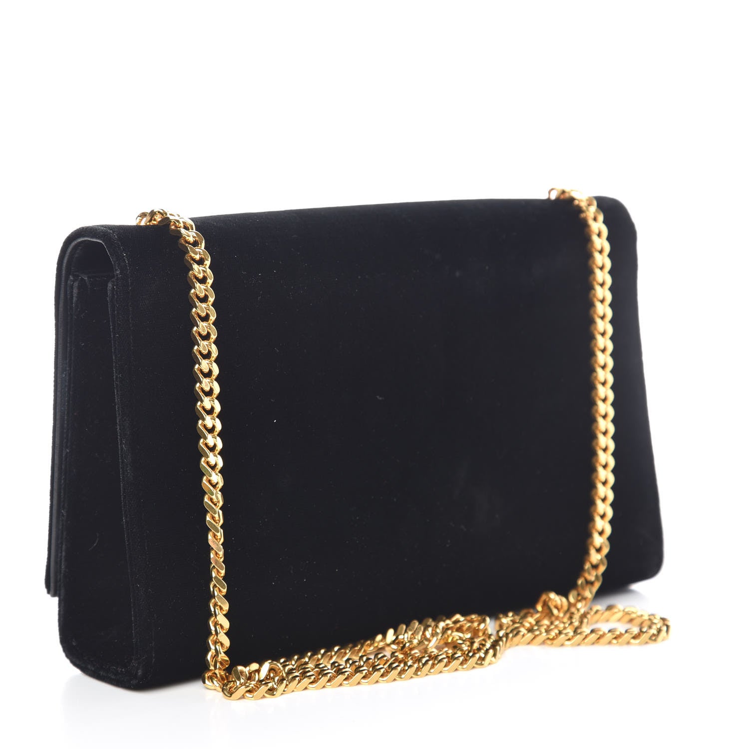 Saint Laurent Velvet Medium Monogram Kate Tassel Shoulder Bag Black 3 of 16