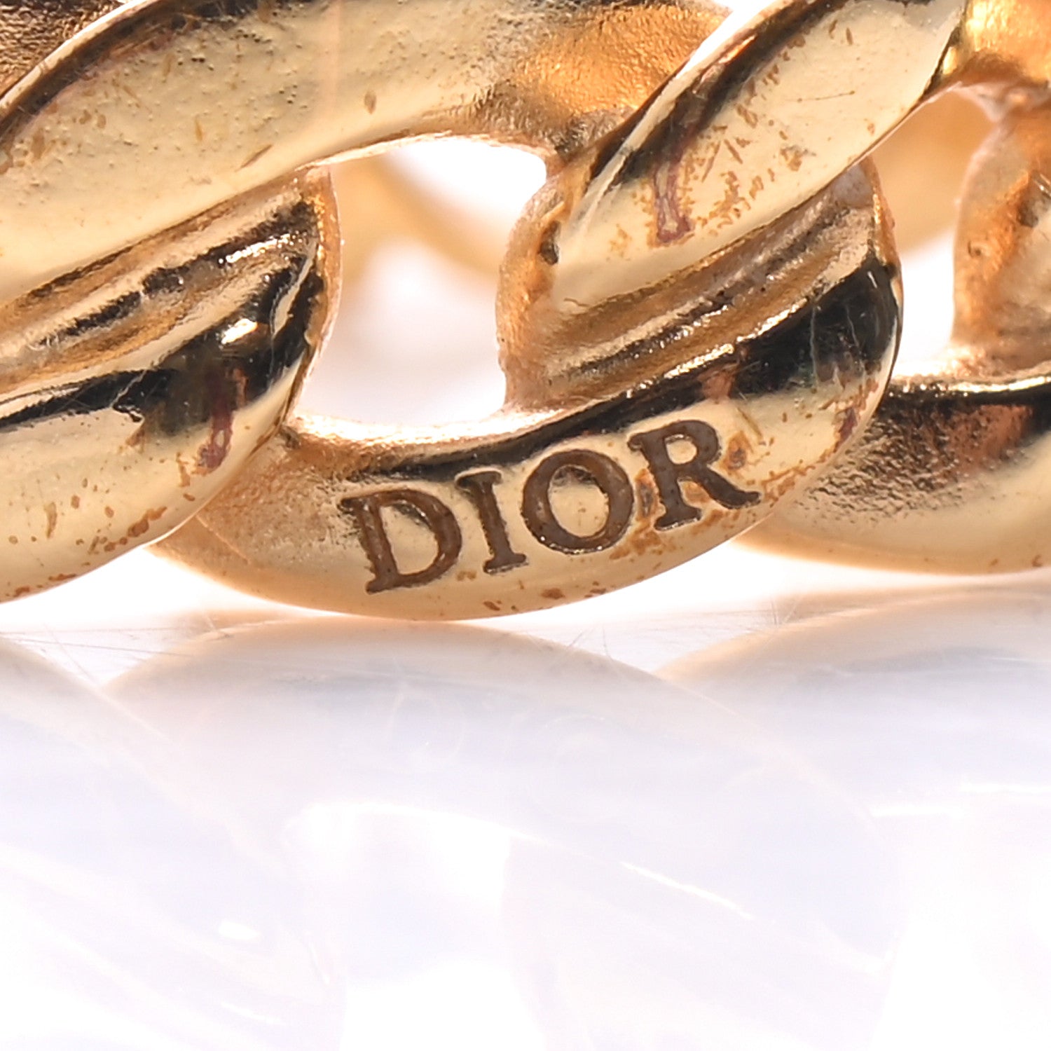 Christian Dior Metal Danseuse Etoile Chain Ring M Gold 4 of 6