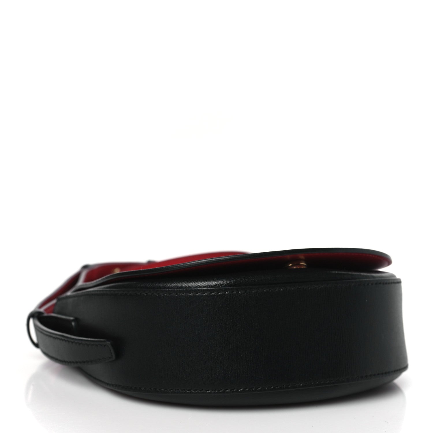 Salvatore Ferragamo SALVATORE FERRAGAMO Calfskin Gancio City Saddle Bag Black 4 of 10