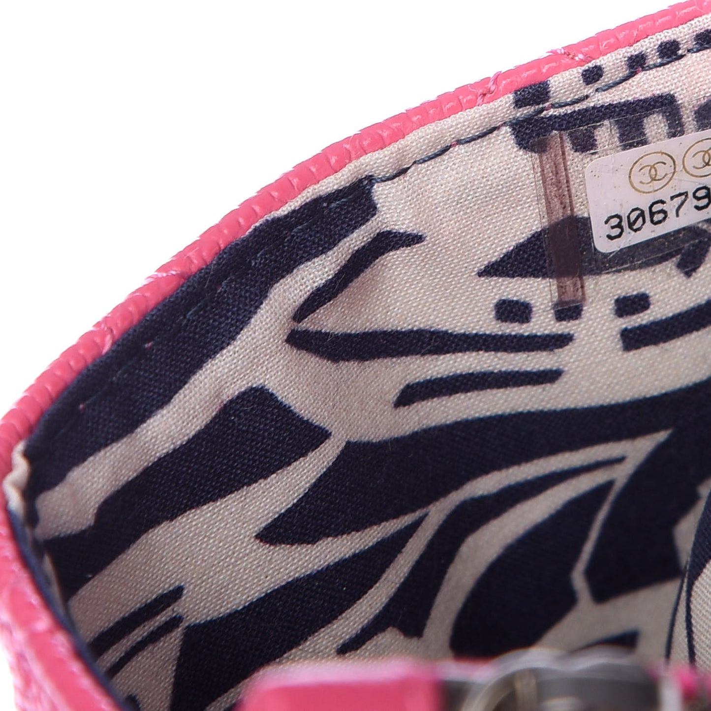 Caviar Quilted CC Zip Card Holder Pink